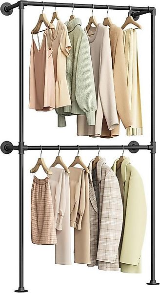 Woltu Kleiderständer, Offener Garderobenständer Wandmontage, Schwarz, 102,5 günstig online kaufen