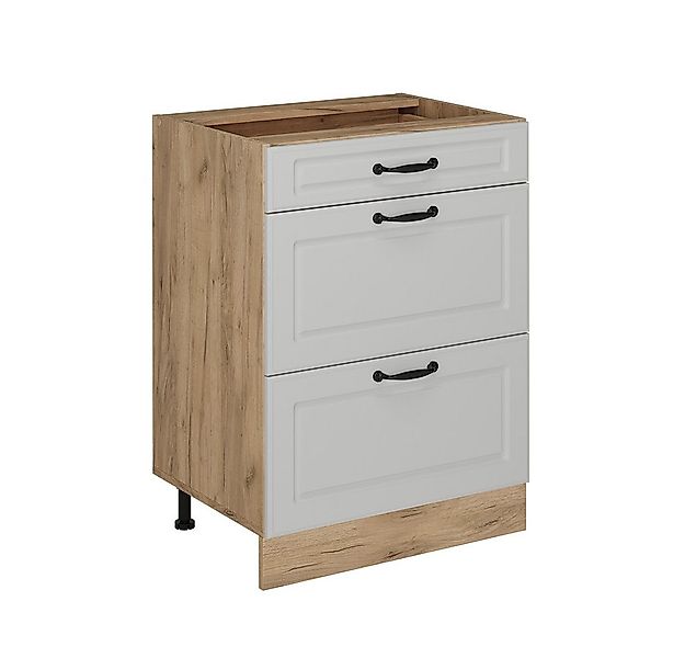 Vicco Unterschrank R-Line, Weiß Landhaus/Goldkraft Eiche, 60 cm mit Schubla günstig online kaufen