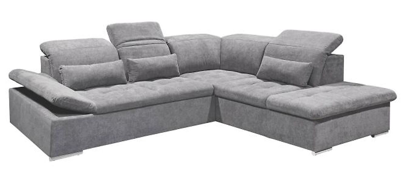 Ecksofa 276 x 240 cm Grau Dimitri günstig online kaufen
