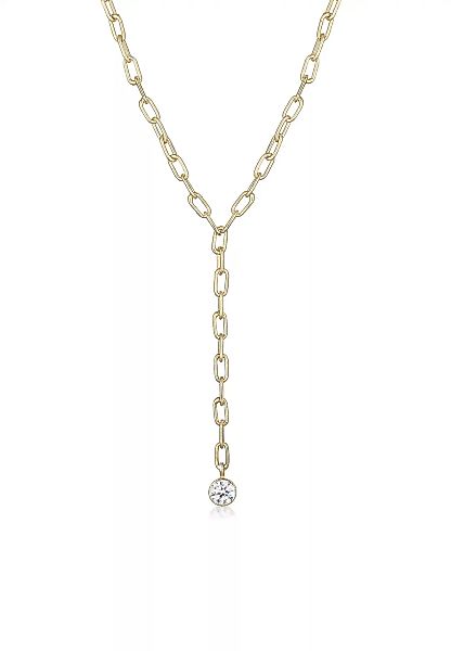 Elli Premium Collierkettchen "Y-Kette Geo Trend Kristalle 925 Silber" günstig online kaufen