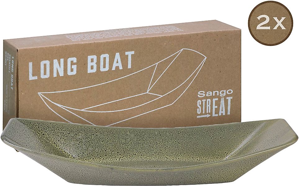 CreaTable Servierset Streat Boat long grün Steinzeug günstig online kaufen