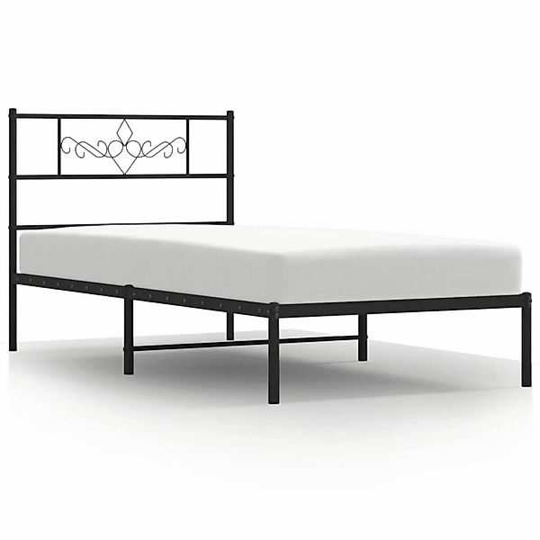 vidaXL Bettgestell mit Kopfteil Metall Schwarz 100x190 cm Modell 71882282 günstig online kaufen