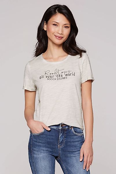SOCCX Rundhalsshirt, mit offenen Kanten günstig online kaufen