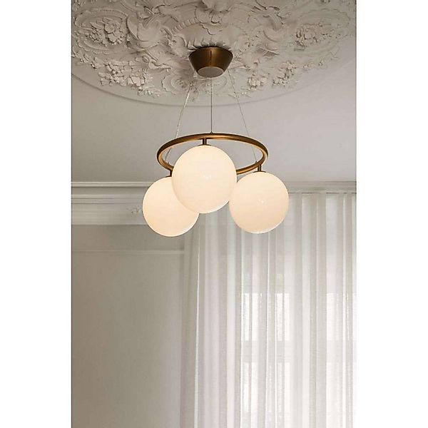 Nuura Kronleuchter Miira 3 Circular, Ø 54 cm, bronze/opal günstig online kaufen