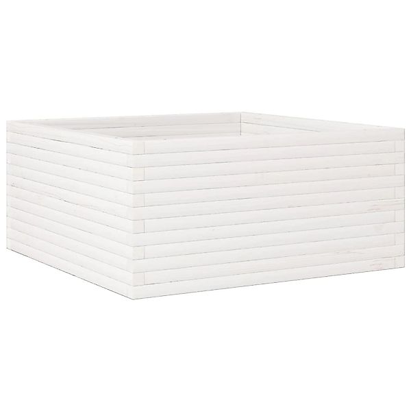vidaXL Pflanzkübel Weiß 100x100x46 cm Massivholz Kiefer 3282430 günstig online kaufen