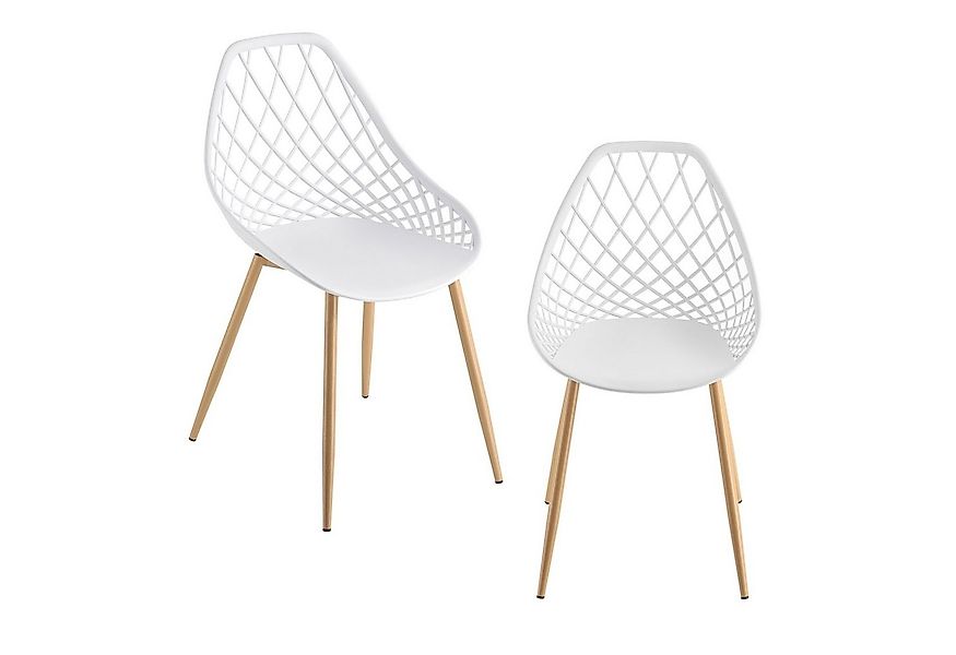 en.casa Esszimmerstuhl, »Warschau« aus Kunststoff [Weiß] - 48x58x83cm - im günstig online kaufen