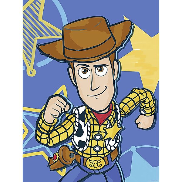 Komar Wandbild Disney and Pixar Toy Story Woody 30 cm x 40 cm Blau günstig online kaufen