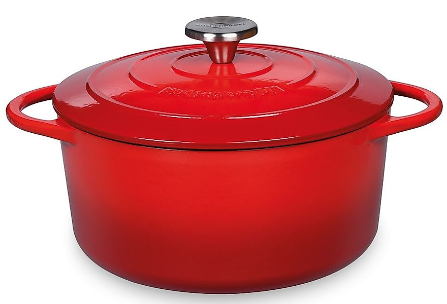 Küchenprofi Bräter Provence Rund Gusseisen Bratentopf Rot 24 cm günstig online kaufen