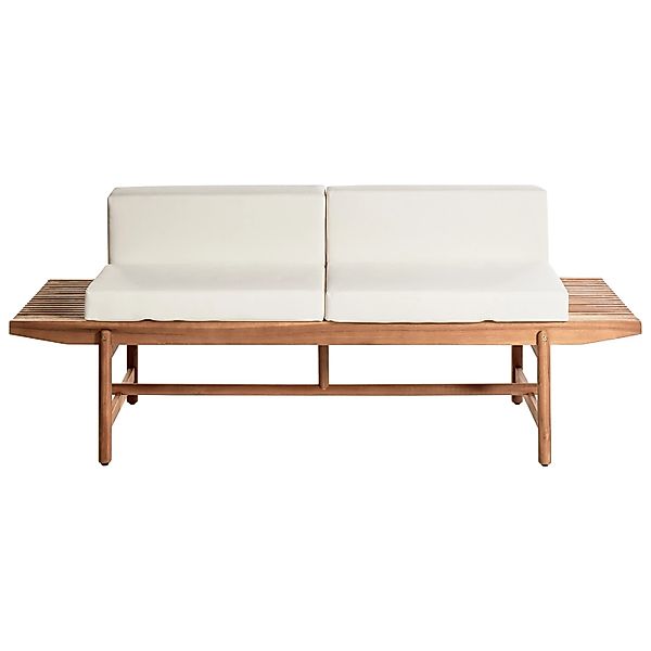 Beliani Gartenbank Heller Holzfarbton Weiss 65x210x84 günstig online kaufen