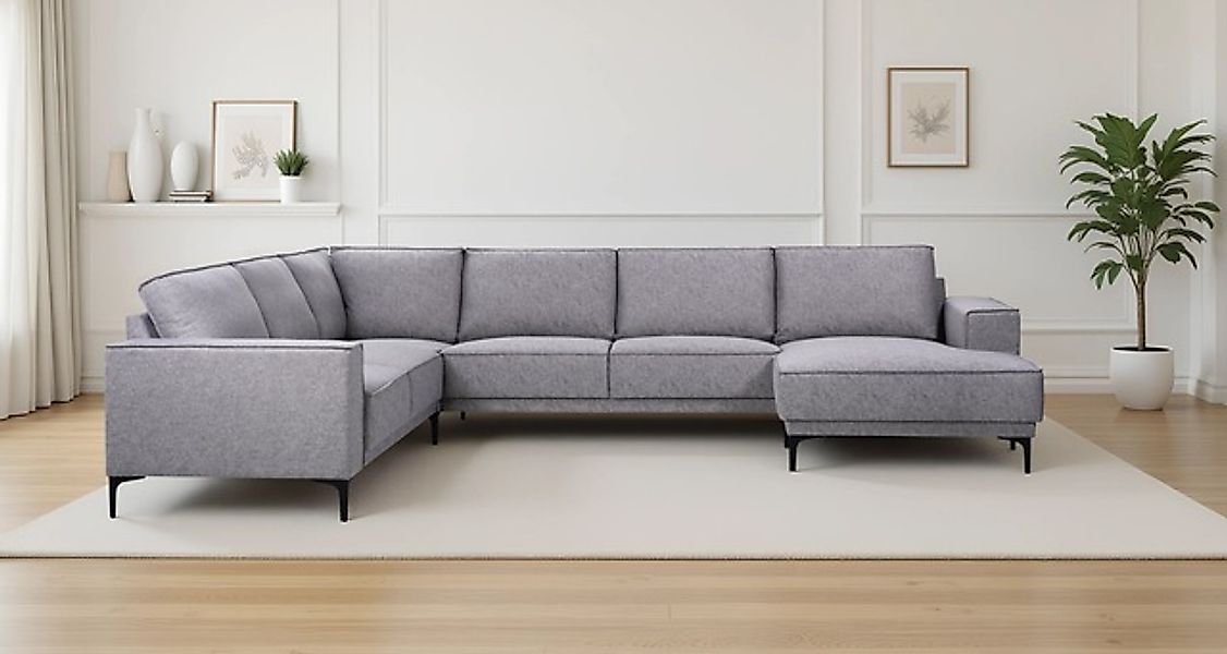 OTTO home Wohnlandschaft »XXL Sofa Oland, Struktur, Flachgewebe, Luxus-Micr günstig online kaufen