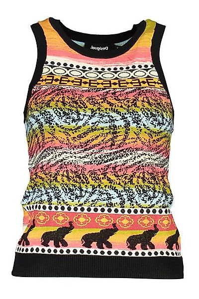 Desigual T-Shirt Damen-Top Schwarz mit Kontrastdetails und Breiten günstig online kaufen