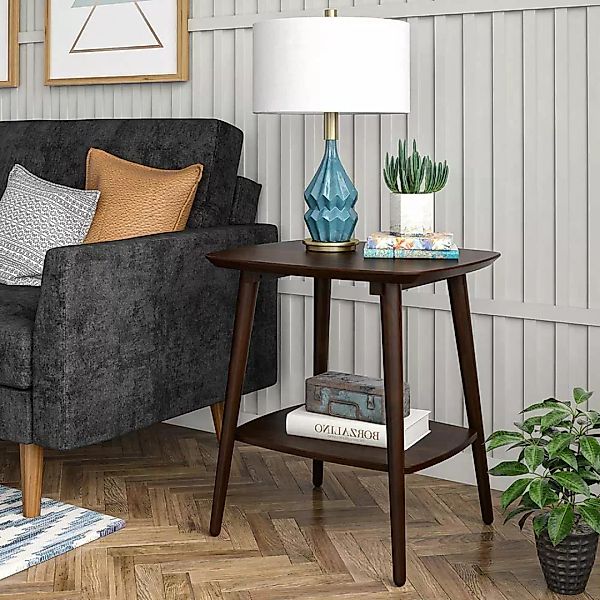 Beistelltisch Sofa Retro Stil in Walnussfarben 55x60x48 cm günstig online kaufen