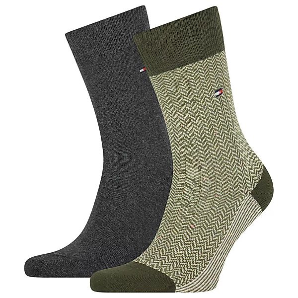 Tommy Hilfiger Seasonal Herringbone Neppy Socken 2 Paare EU 43-46 Olive günstig online kaufen