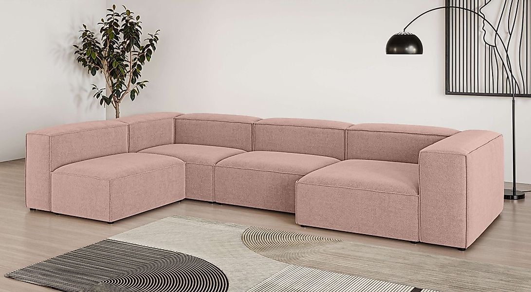 INOSIGN Wohnlandschaft "HAILY U-Form mit Ottomane links/rechts, Maße B/T/H: günstig online kaufen