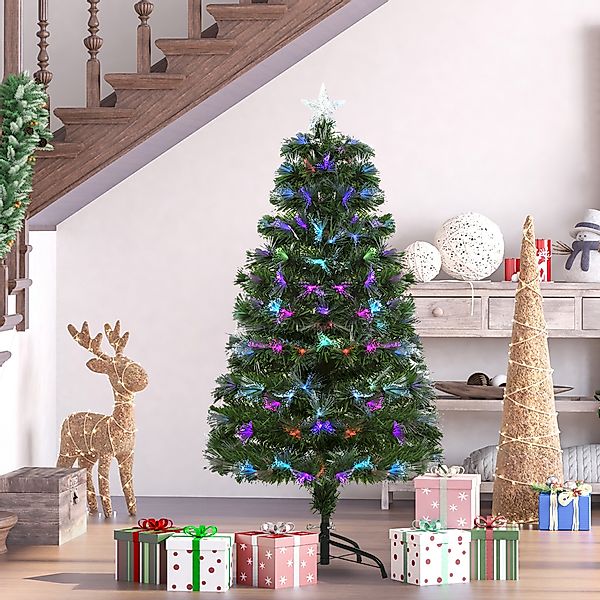 HOMCOM Weihnachtsbaum 1,2 m Kunsttanne mit 130 Zweigen und Metallfuß, PVC, günstig online kaufen