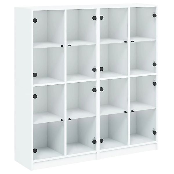 vidaXL Bücherregal, Bücherschrank mit Türen Weiß günstig online kaufen