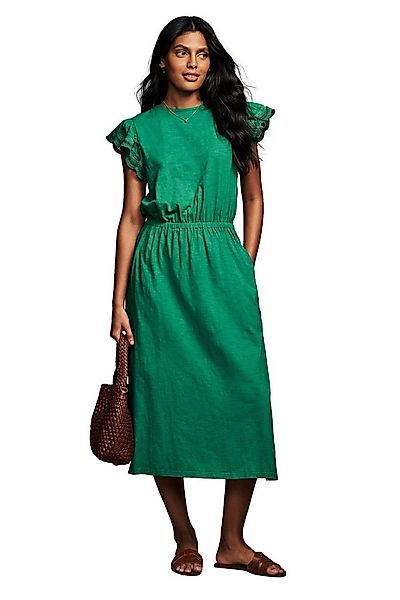 LAURA ASHLEY Jerseykleid Laura Ashley Kleid mit Rüschenärmeln Baumwolle (1- günstig online kaufen