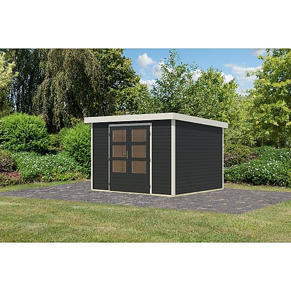Karibu Gartenhaus Diego 5 C Anthrazit/Weiß 209 x 298 x 242 cm günstig online kaufen