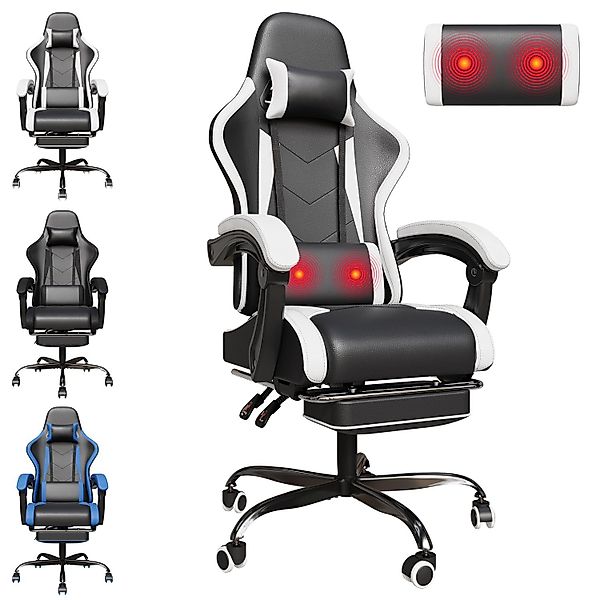 HOMALL Gaming-Stuhl Massagestuhl mit Fußstützen, Rückenlehne günstig online kaufen