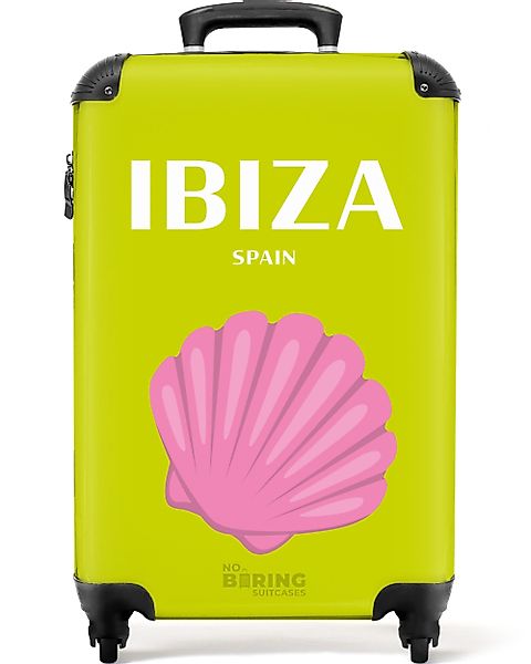NoBoringSuitcases.com© Hartschalen-Trolley Grün mit Ibiza Spanien günstig online kaufen