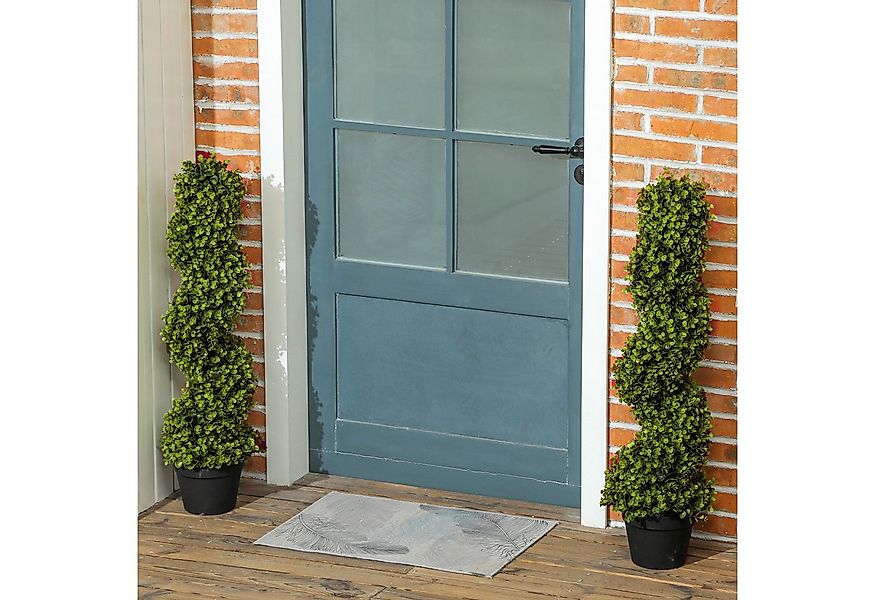 Kunstpflanze 2er-Set, 90 cm Buchsbaum, HOMCOM, Höhe 90 cm, für Zuhause, Bür günstig online kaufen
