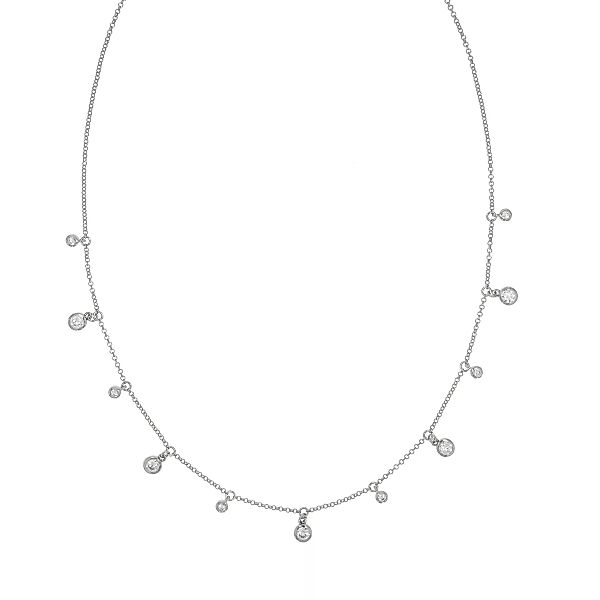 Zeeme Collierkettchen "Halskette Silber 925 rhodiniert Zirkonia" günstig online kaufen