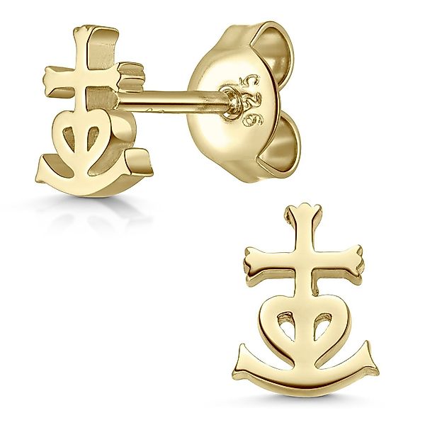 Materia Paar Ohrstecker Gelbgold Glaube Liebe günstig online kaufen