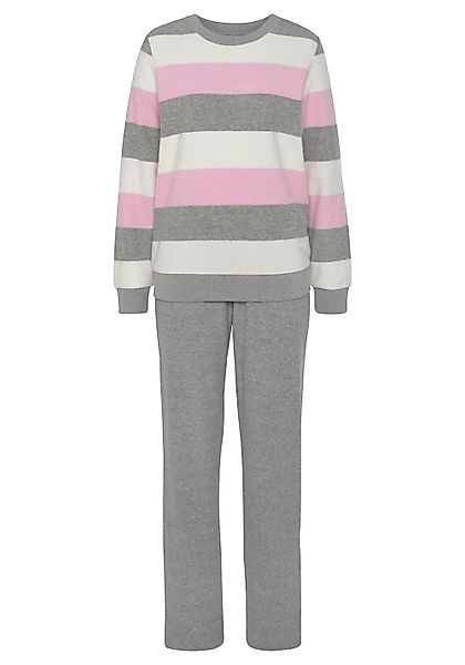 Vivance Dreams Pyjama, (2 tlg.), aus weichem Frottée und mit Colorblock Str günstig online kaufen