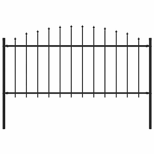 vidaXL Gartenzaun mit Speerspitzen Stahl 0,5 - 0,75 x 1,7 m Schwarz 144940 günstig online kaufen