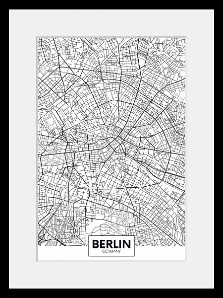 queence Bild "Berlin Stadtkarte", Städte-Stadt-Deutschland-Berlin-Schwarz-W günstig online kaufen