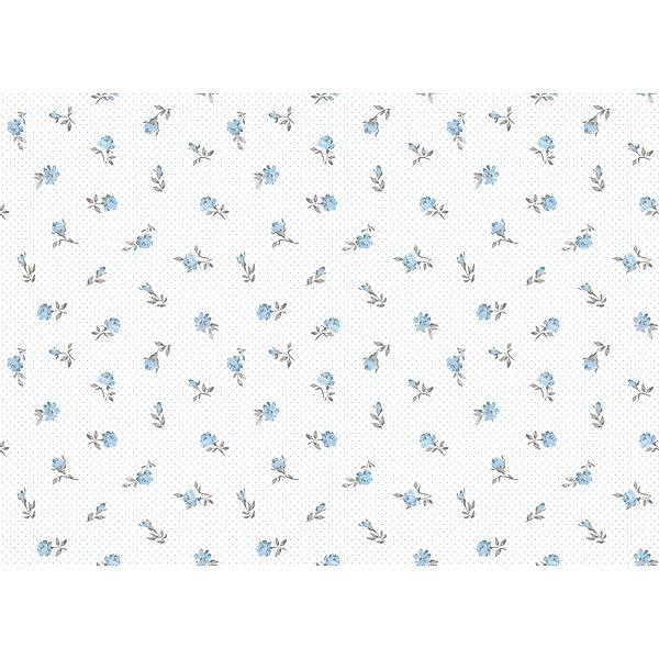 Sanders & Sanders Tapete Blumen Blau Und Weiß 53 Cm X 10 M - 640451 günstig online kaufen