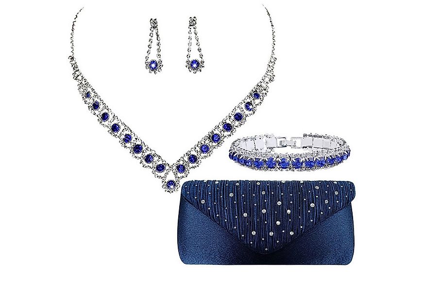ibettertec Schmuckset Damen Glitzer Clutch Strass Abendtasche Brautschmuck günstig online kaufen