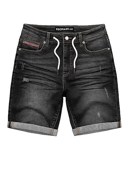 Egomaxx Jeansshorts Distressed Denim mit Kordelzug und Umschlag Bermuda Sho günstig online kaufen