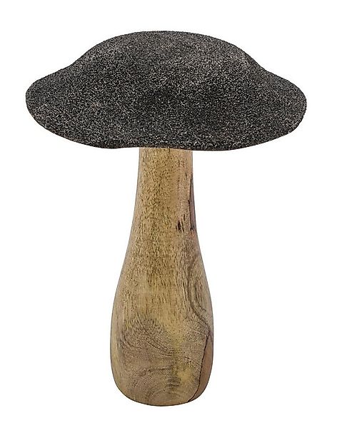 Gehlmann Dekofigur Dekopilz aus Mangoholz - Anthrazit mit Glitzer 15 x 15 x günstig online kaufen