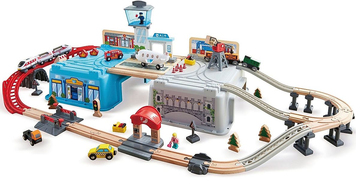 Hape Spielzeug-Eisenbahn Großstadtlandschaft Eisenbahn in Aufbewahrungsbox günstig online kaufen