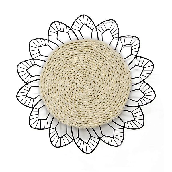 Art for the home Wandbild "Blumen Rotan Rund", (1 St.), Luxus Metal Art Wan günstig online kaufen