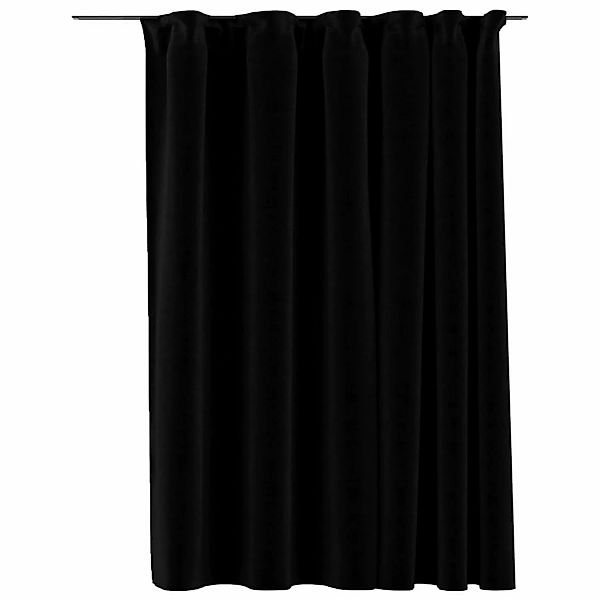 vidaXL Verdunkelungsvorhänge mit Haken Leinenoptik Schwarz 290x245cm günstig online kaufen