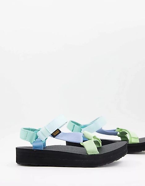 Teva – Midform Universal – Sandalen mit dicker Sohle in Grün-Bunt günstig online kaufen