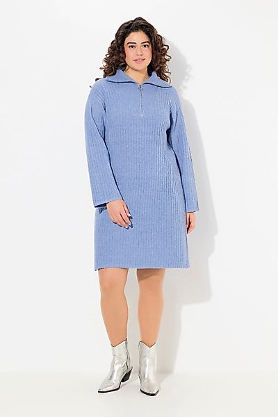 Ulla Popken Midikleid Strickkleid A-Linie Rippstrick günstig online kaufen