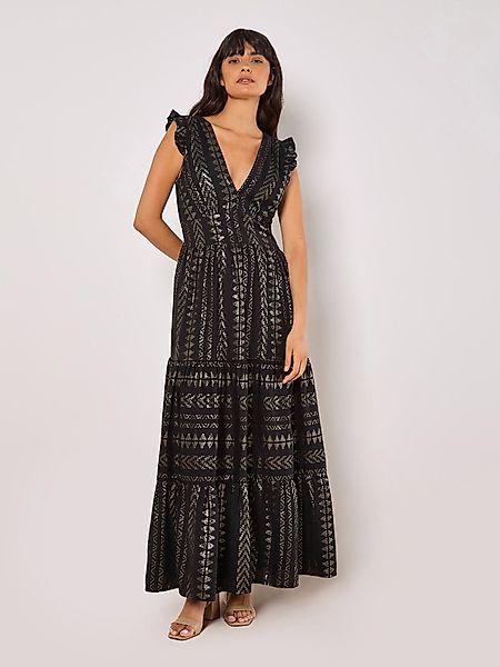 Apricot Maxikleid Rüschenkleid, mit tollem Muster günstig online kaufen