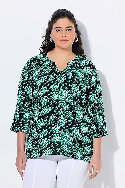 Ulla Popken Tunika Tunika bedruckt Rundhals Knöpfe 3/4-Arm günstig online kaufen