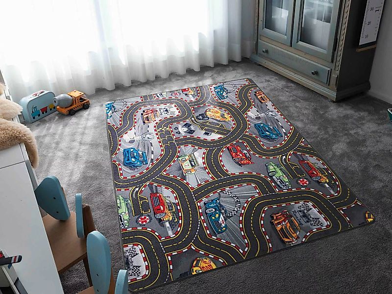 Primaflor-Ideen in Textil Kinderteppich »Spielteppich CARS«, rechteckig, 6, günstig online kaufen