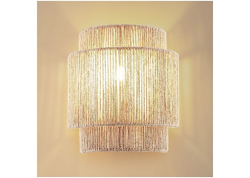 tectake Wandleuchte Wandlampe "Lignea Lux" aus Jute im Boho-Stil, 40W, Kuns günstig online kaufen