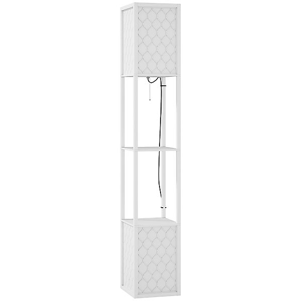 HOMCOM Moderne Stehlampe mit Regalböden, Stehlampe für das Wohnzimmer Socke günstig online kaufen