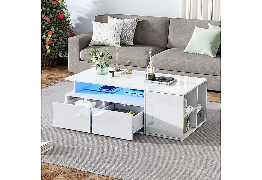 OKWISH Couchtisch mit viel Stauraum (Satztisch, Wohnzimmertisch, Beistellti günstig online kaufen