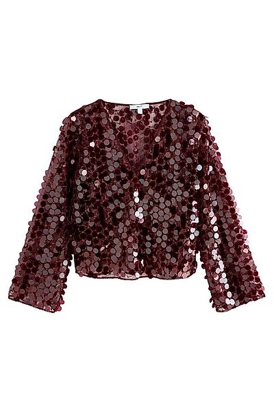 Next Blusenshirt Langärmeliges, transparentes Oberteil, Pailletten (1-tlg) günstig online kaufen