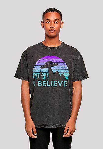 F4NT4STIC T-Shirt I BELIEVE UFO Alien Raumschiff Retro Premium Qualität günstig online kaufen