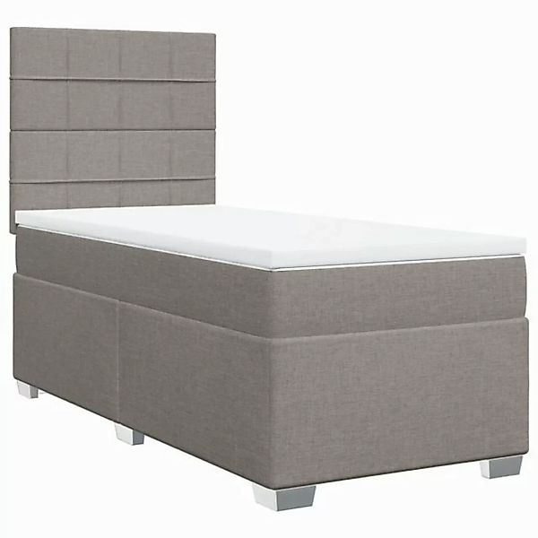 vidaXL Bett Boxspringbett mit Matratze Taupe 90x200 cm Stoff günstig online kaufen