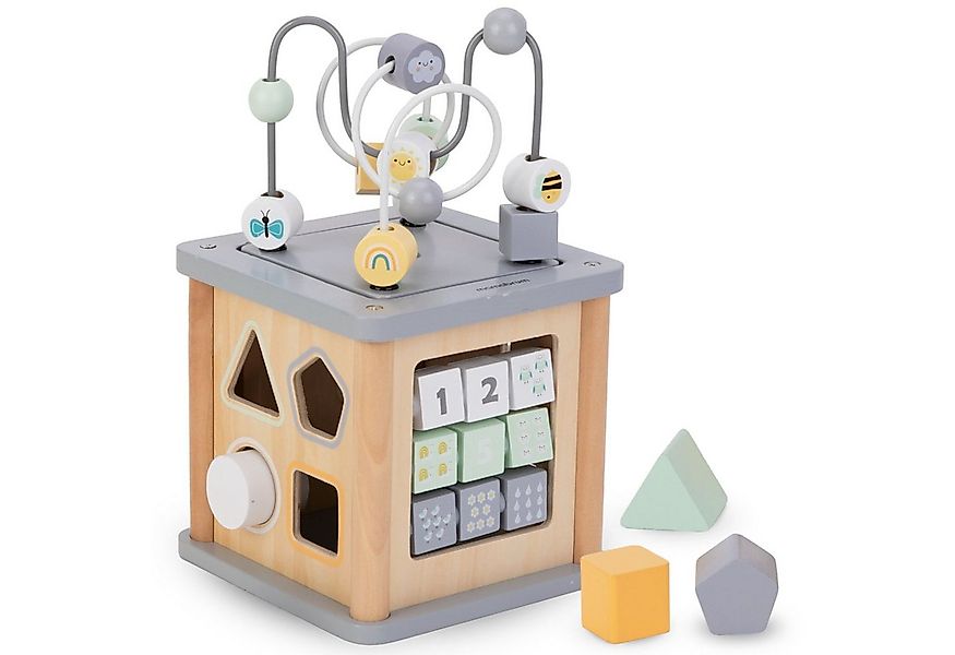Mamabrum Motorikwürfel Montessori Lernwürfel aus Holz - 5-in-1 Spielzeug günstig online kaufen