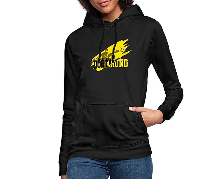 Spreadshirt Hoodie Die Macht Aus Dortmund Schwarz-Gelb Fußball Fan Damen Ho günstig online kaufen